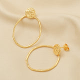 Circle Shape Hammered Earrings
