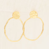 Circle Shape Hammered Earrings