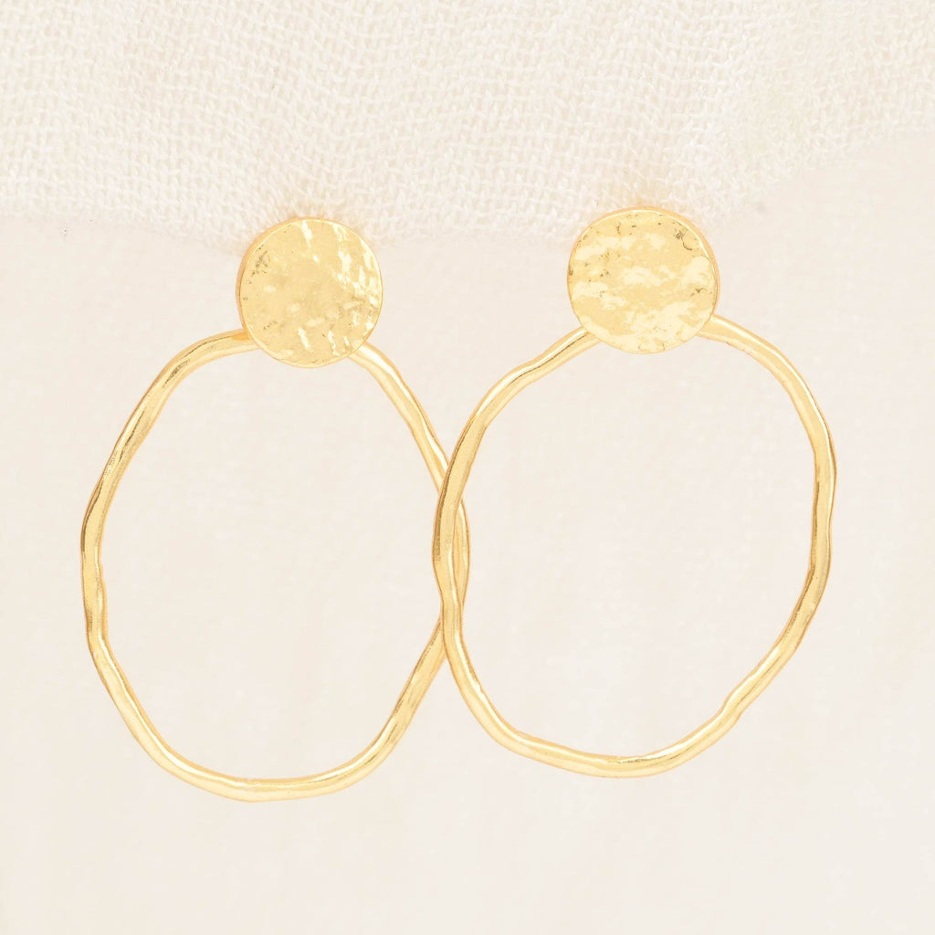 Circle Shape Hammered Earrings - La Vitá Jewels