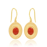 Glistening Red Onyx Earrings