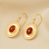 Glistening Red Onyx Earrings