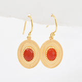 Glistening Red Onyx Earrings
