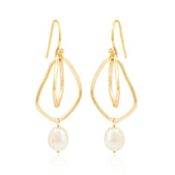 Baroque Pearl Stone Dangle Earrings