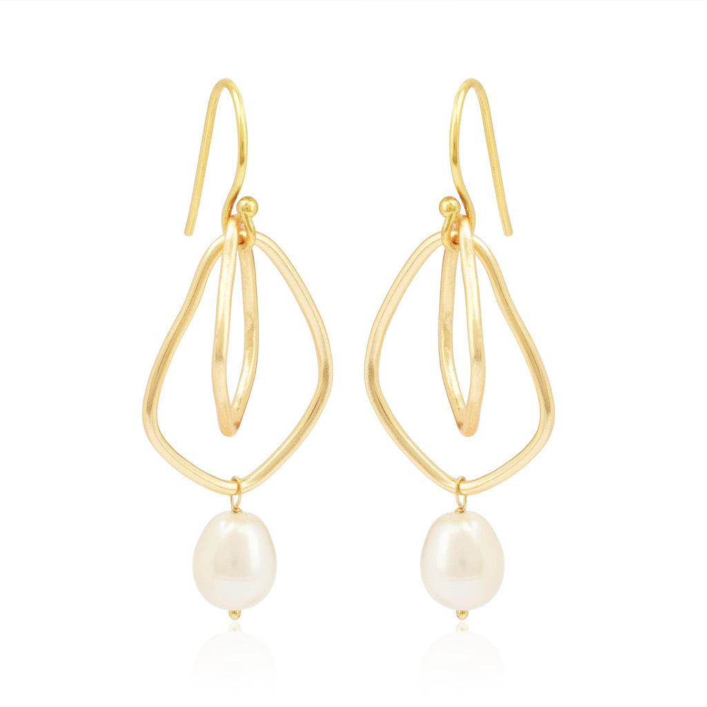 Cosmos Pearl Drop Earrings - La Vitá Jewels