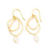 Baroque Pearl Stone Dangle Earrings