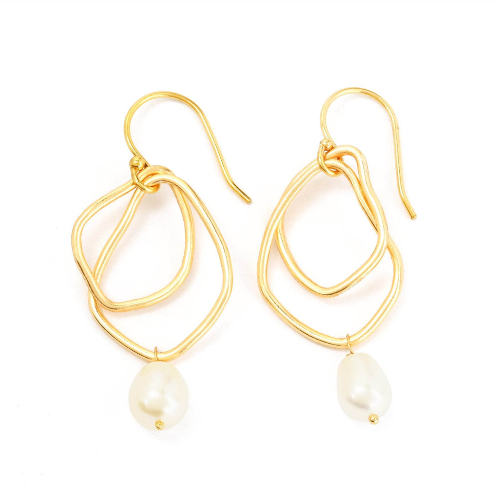 Cosmos Pearl Drop Earrings - La Vitá Jewels