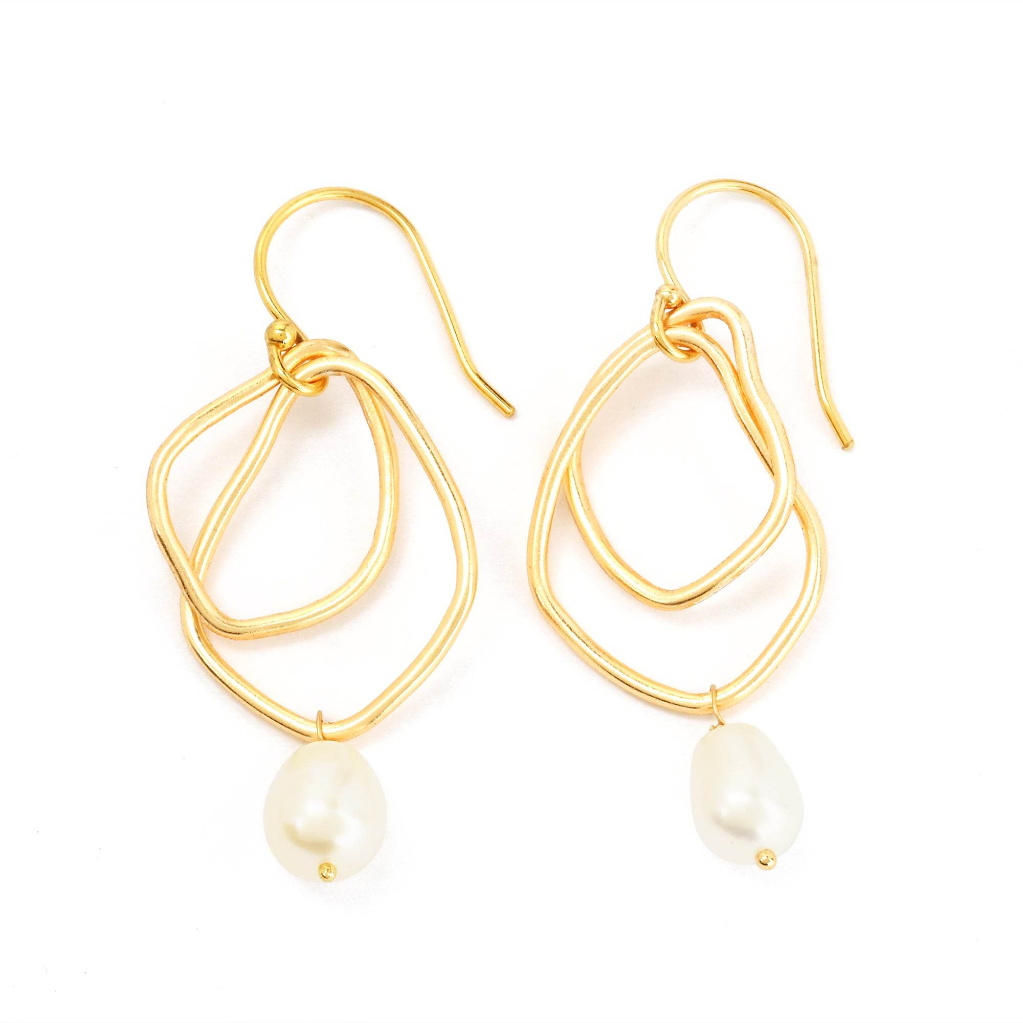 Cosmos Pearl Drop Earrings - La Vitá Jewels