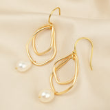 Baroque Pearl Stone Dangle Earrings