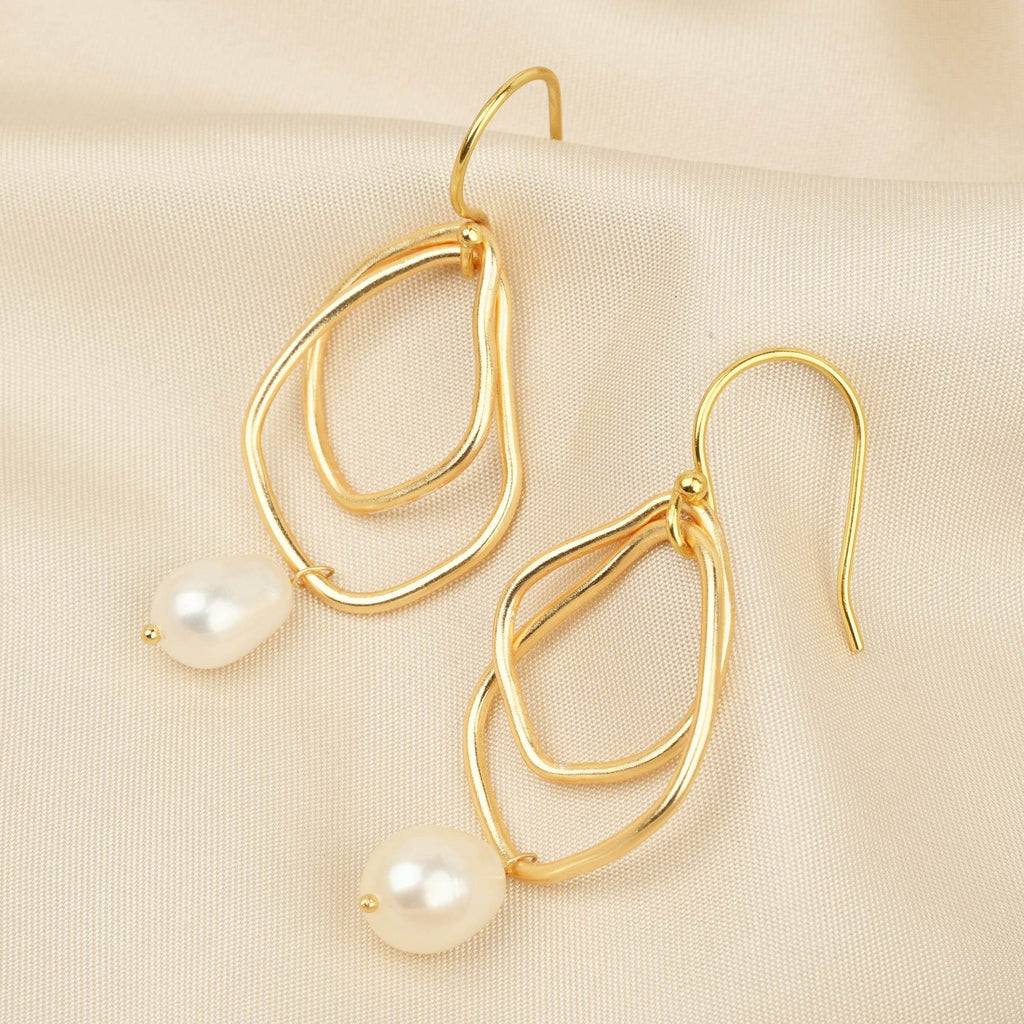 Cosmos Pearl Drop Earrings - La Vitá Jewels