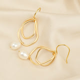 Baroque Pearl Stone Dangle Earrings