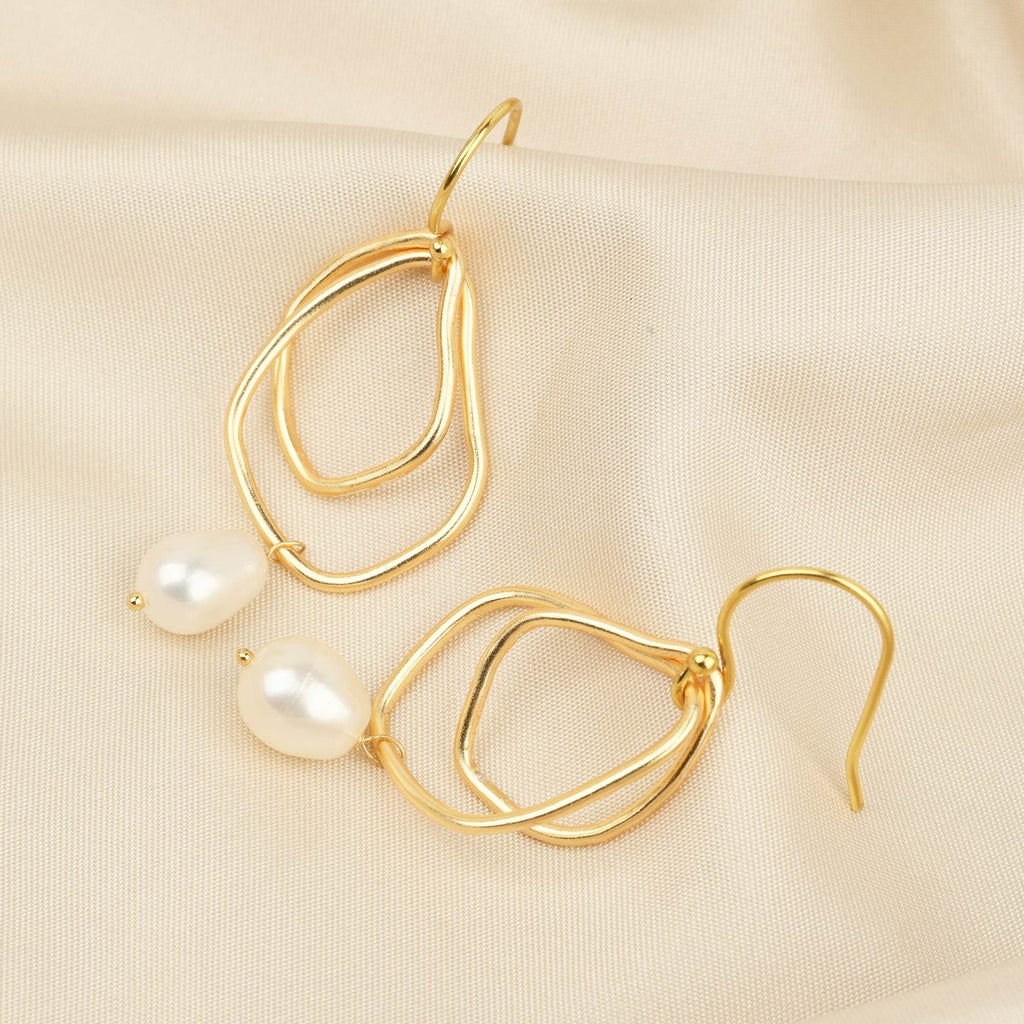 Cosmos Pearl Drop Earrings - La Vitá Jewels