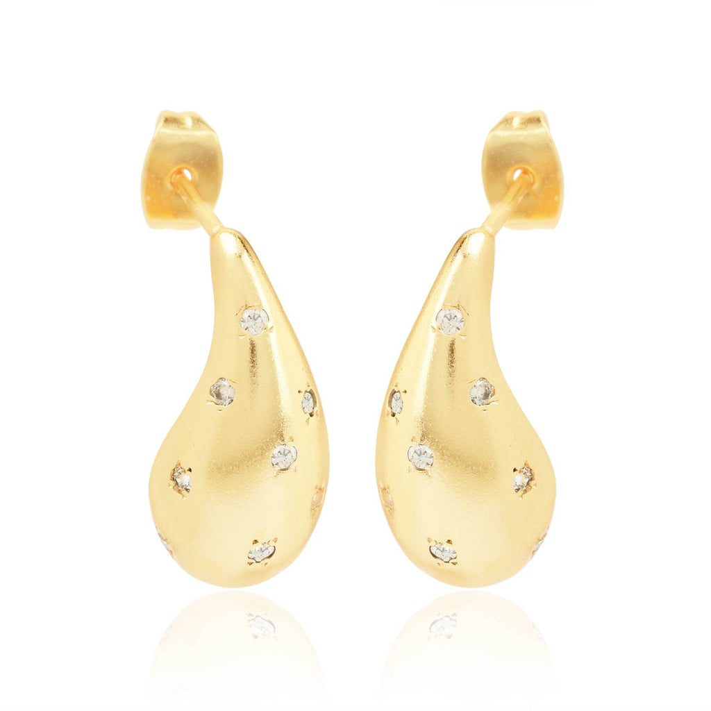 Asteroid White Zircon Earrings - La Vitá Jewels