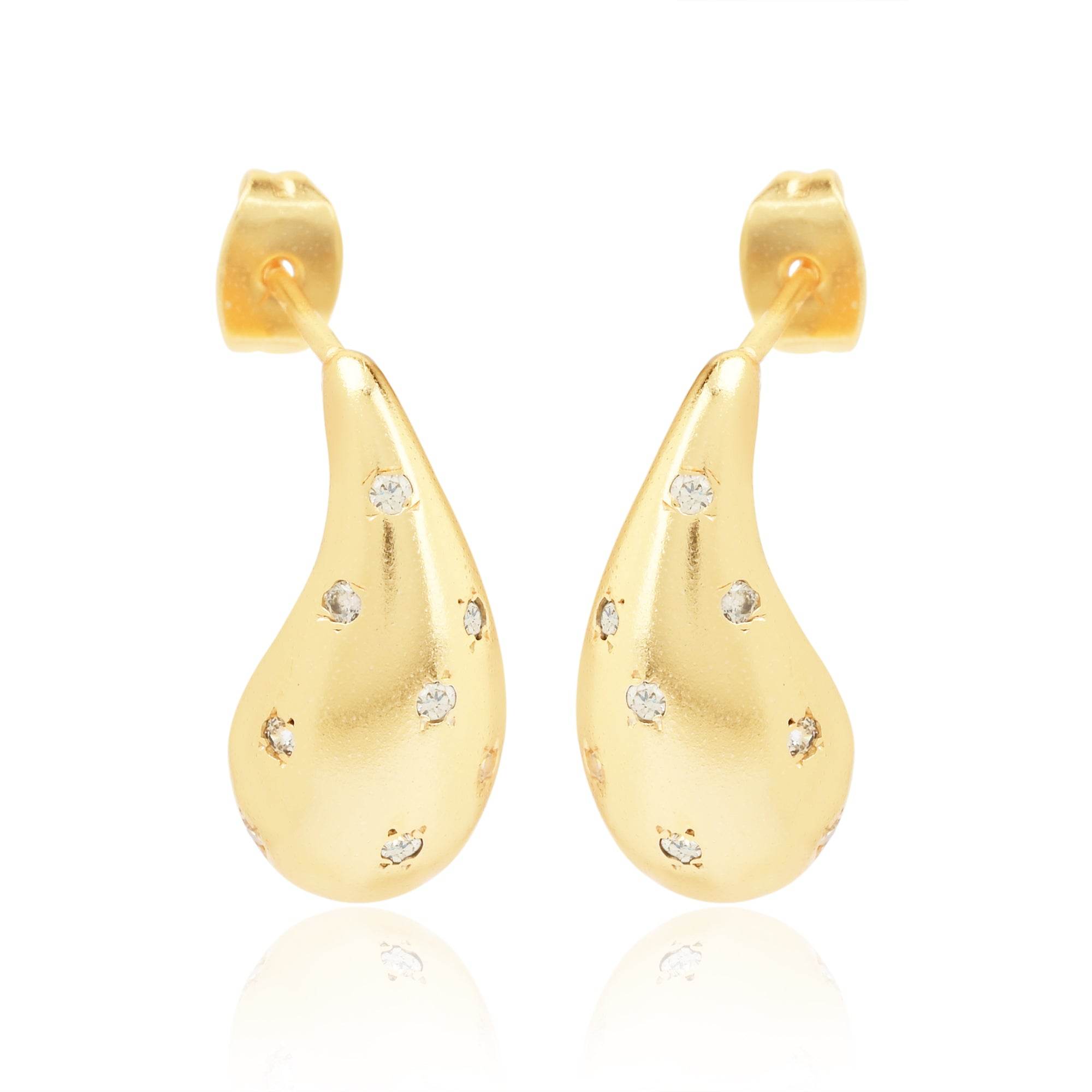 Asteroid White Zircon Earrings - La Vitá Jewels