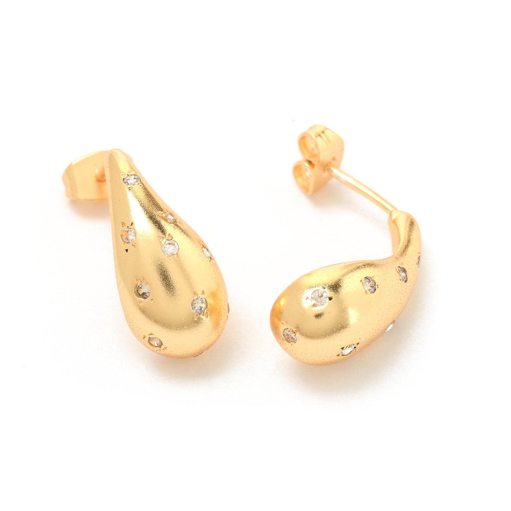 Asteroid White Zircon Earrings - La Vitá Jewels