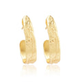Golden Texture Hoops Earring - La Vitá Jewels