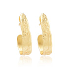 Golden Texture Hoops Earring - La Vitá Jewels