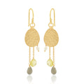 Lemon Quartz Labradorite and Pearl Dangle Earrings - La Vitá Jewels
