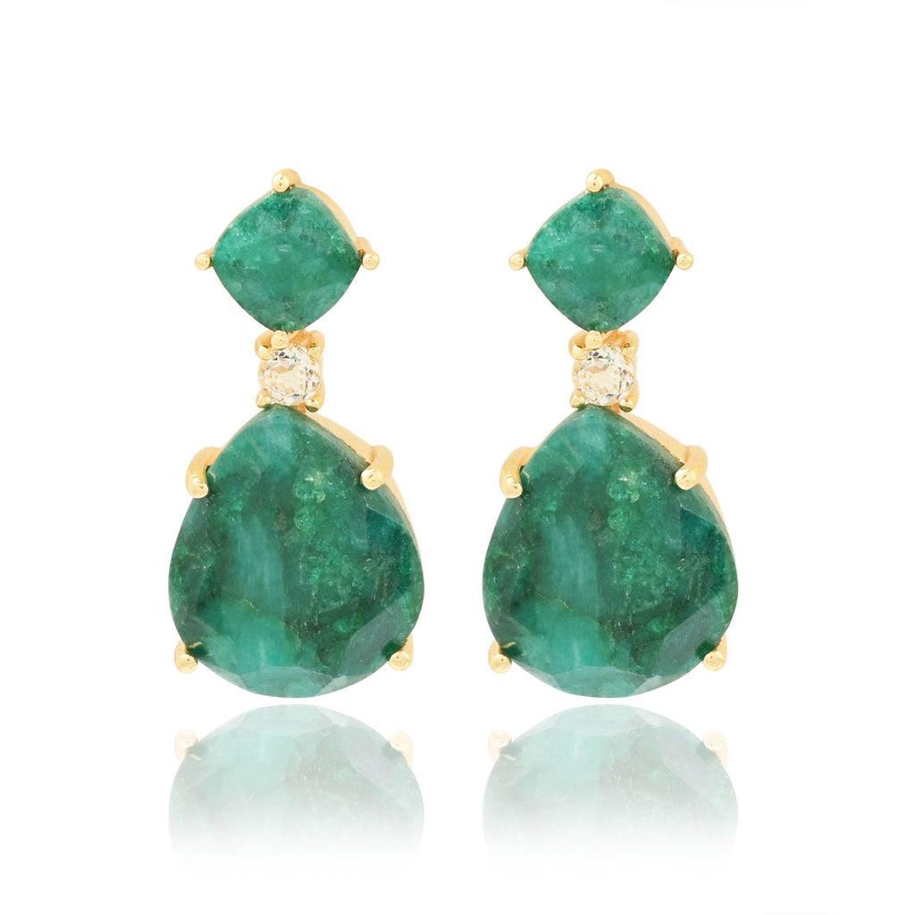 Emerald Gemstone Earring - La Vitá Jewels