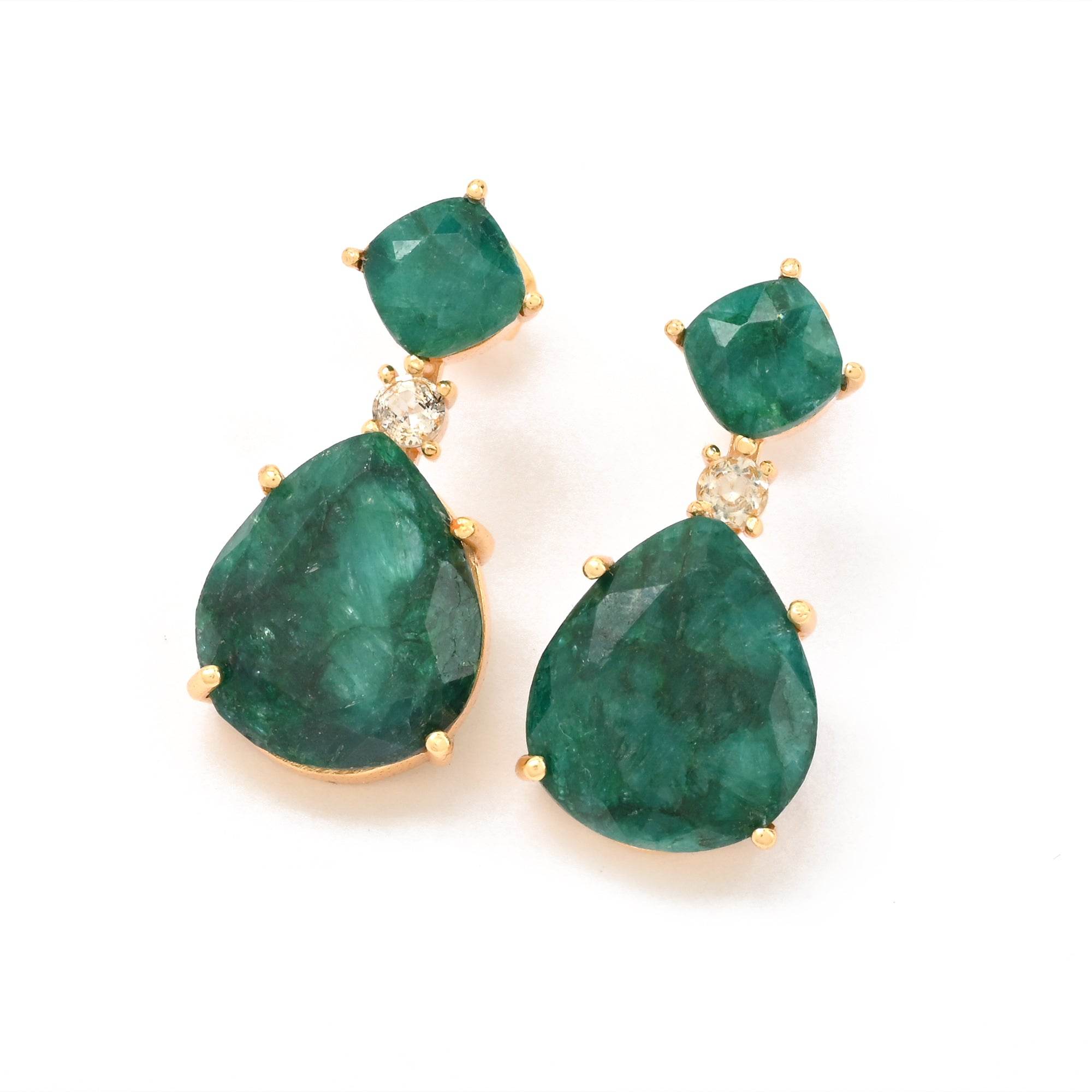 Emerald Gemstone Earring - La Vitá Jewels