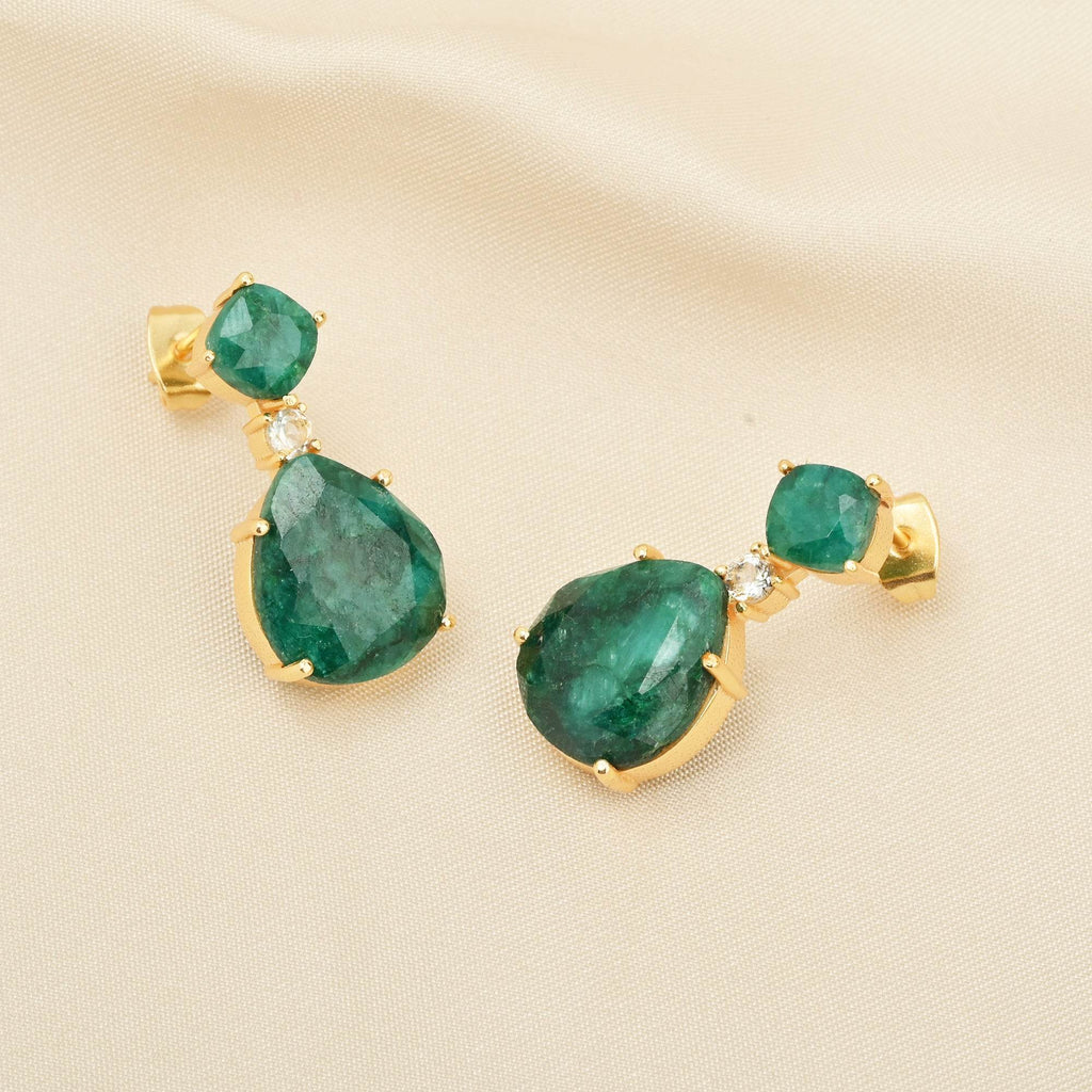 Emerald Gemstone Earring - La Vitá Jewels