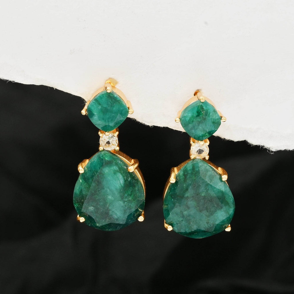 Emerald Gemstone Earring - La Vitá Jewels