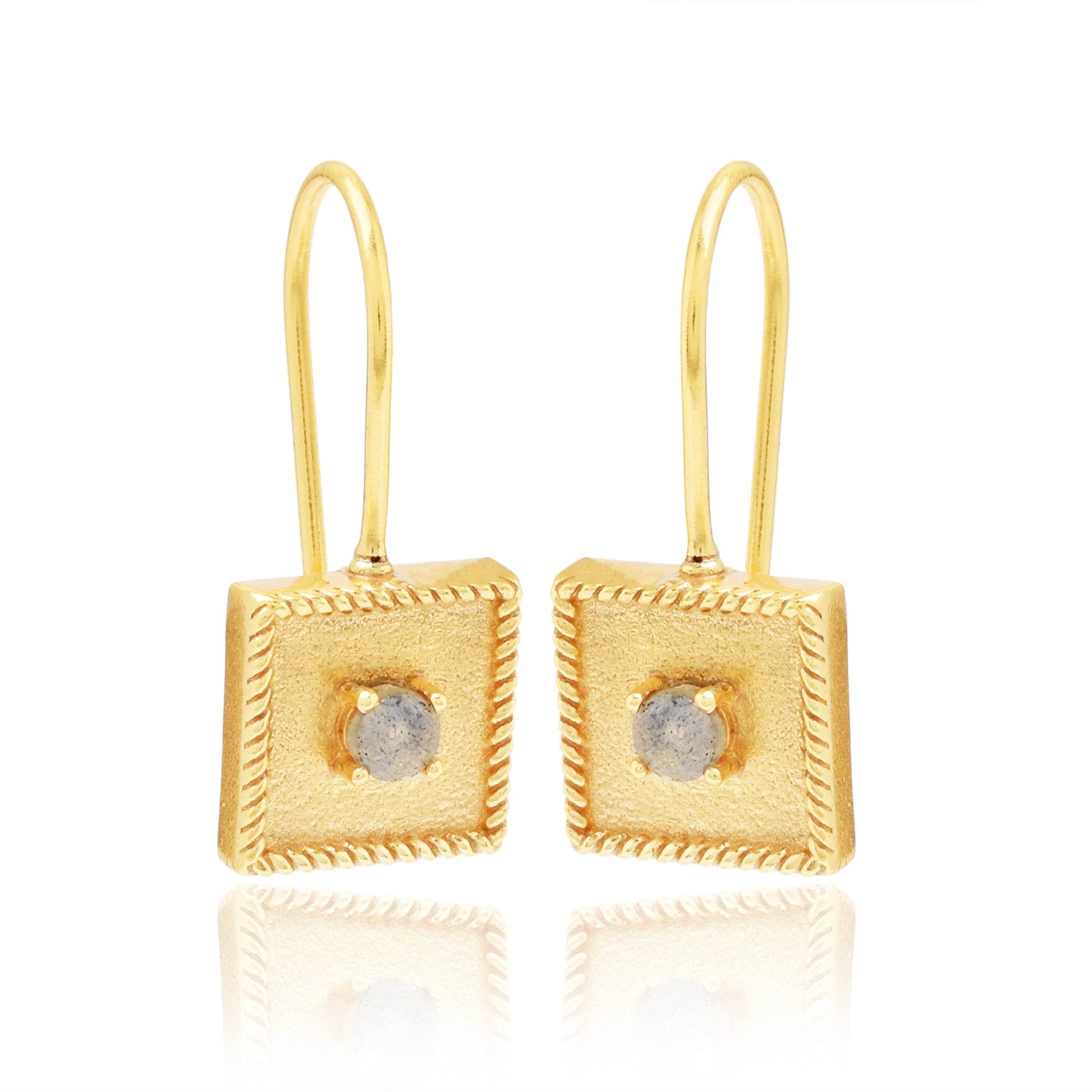 Labradorite Dangle Earrings - La Vitá Jewels