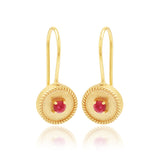 Ruby Gemstone Dangle Earrings
