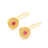 Ruby Gemstone Dangle Earrings