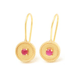 Ruby Gemstone Dangle Earrings