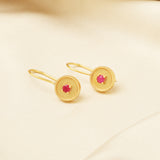 Ruby Gemstone Dangle Earrings