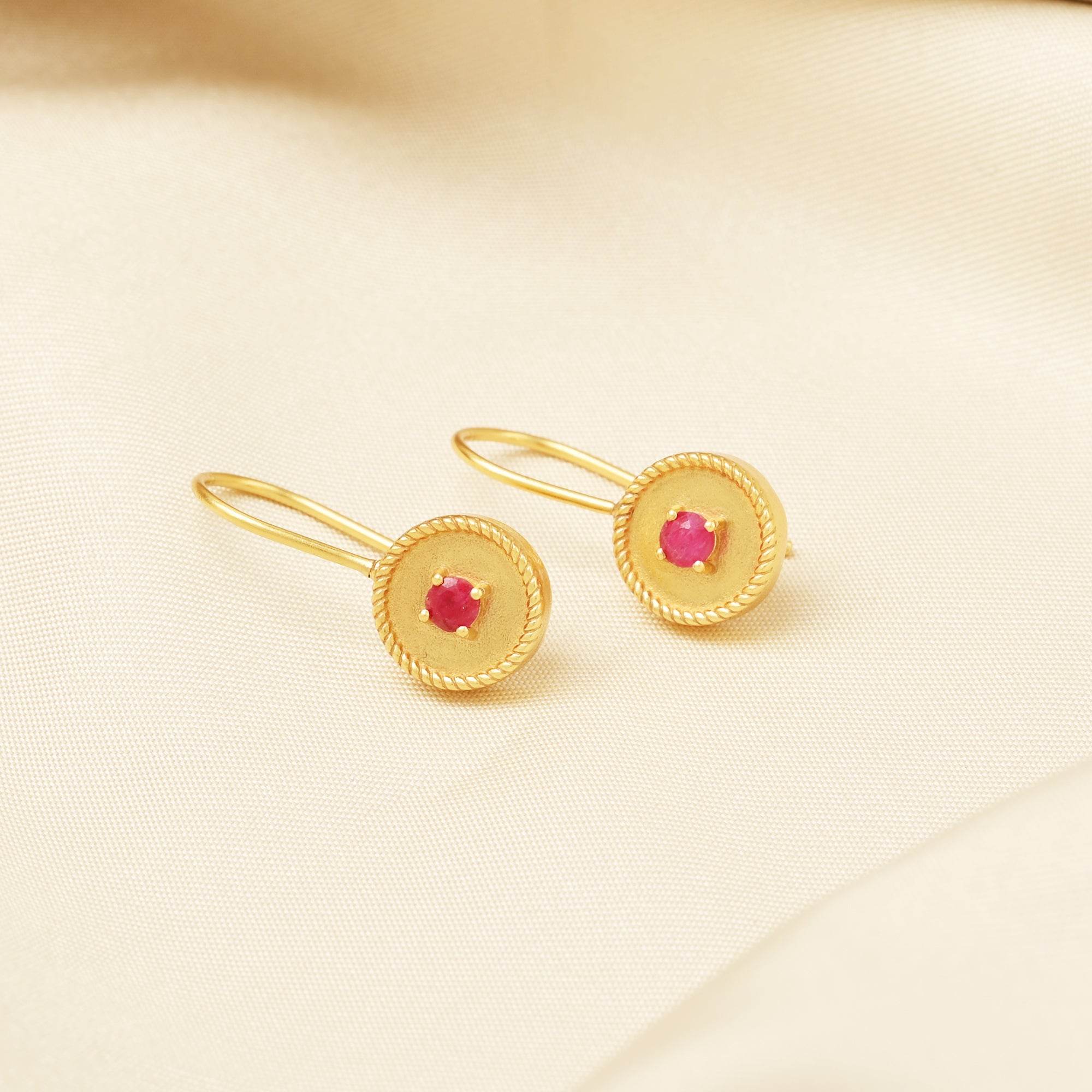Ruby Gemstone Earrings - La Vitá Jewels