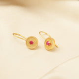 Ruby Gemstone Dangle Earrings