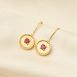 Ruby Gemstone Dangle Earrings