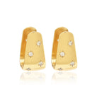 White CZ Huggies Gold Earrings - La Vitá Jewels