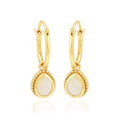 Rainbow Moonstone Huggies Dangle Earrings - La Vitá Jewels