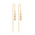 Gold Triangle & Oval Crystal Threader Earrings