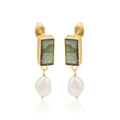 Moon Enlightenment Labradorite and Pearl Earrings - La Vitá Jewels