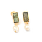 Moon Enlightenment Labradorite and Pearl Earrings - La Vitá Jewels