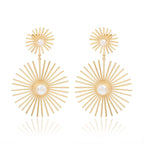 Baroque Pearl Flower Dangle Earrings - La Vitá Jewels