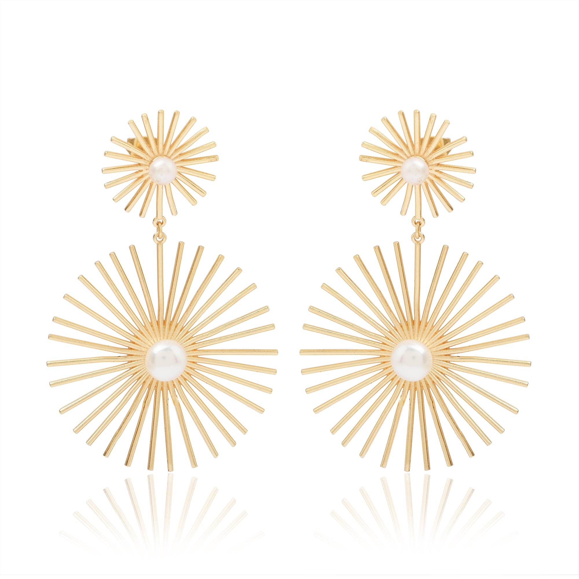Baroque Pearl Flower Dangle Earrings - La Vitá Jewels