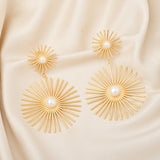 Baroque Pearl Flower Dangle Earrings