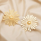 Sun Flower Gold Earrings