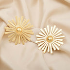 Sun Flower Gold Earrings - La Vitá Jewels