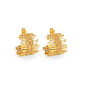 Gold Textured Woven Statement Hoop Earrings