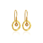 White CZ Circle Dangle Earrings