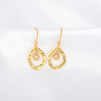 White CZ Circle Dangle Earrings