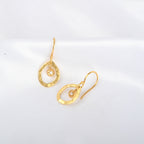 White CZ Circle Dangle Earrings