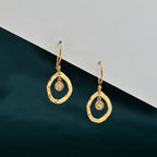 White CZ Circle Dangle Earrings