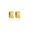 Gold Geometric Diamond Hoop Earrings