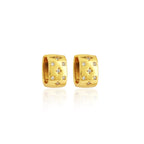Gold Geometric Diamond Hoop Earrings